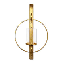 Load image into Gallery viewer, Kate and Laurel Wall Candle Holder Sconce in Gold
