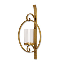 Load image into Gallery viewer, Kate and Laurel Wall Candle Holder Sconce in Gold
