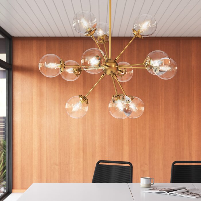 Gold 12 - Light Sputnik Sphere Chandelier (109MM)
