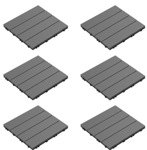 Dark Gray 12" x 12" Interlocking Deck Tile - 6 Pieces (420MM)