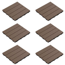 Load image into Gallery viewer, 12&quot; x 12&quot; Composite Interlocking Deck Tile in Brown/Dark Gray (Set of 6)
