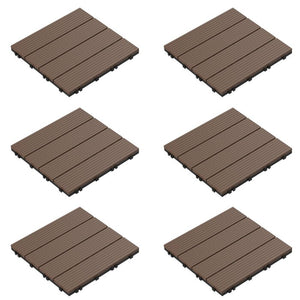 12" x 12" Composite Interlocking Deck Tile in Brown/Dark Gray (Set of 6)