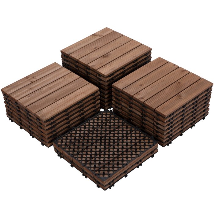 Plastic Interlocking Deck Tile (Set of 27)
