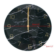 Load image into Gallery viewer, 12&#39;&#39; Decorative Marble Analog Wall Clock Gold Hands
