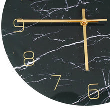 Load image into Gallery viewer, 12&#39;&#39; Decorative Marble Analog Wall Clock Gold Hands
