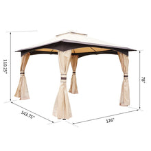 Load image into Gallery viewer, 12 Ft. W x 9.8 Ft. D Steel Patio Gazebo 2182CDR
