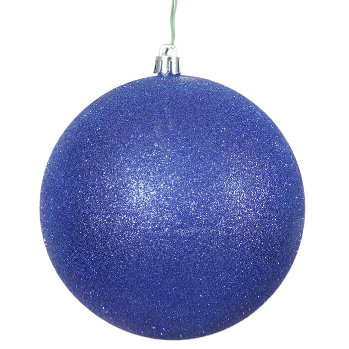 Cobalt Blue Glitter Ball Ornament - Set of 4 (1556ND)