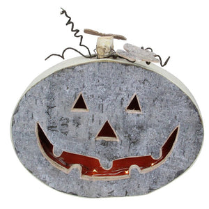 12" Gray Led Battery Operated Jack-O-Lantern Halloween Table Top Decoration, Set of 2, OG456