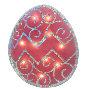 12" Lighted Pink Easter Egg Window Silhouette Decoration