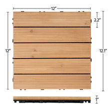 Load image into Gallery viewer, 12&quot; x 12&quot; Wood Interlocking Deck Tile in Natural Wood
