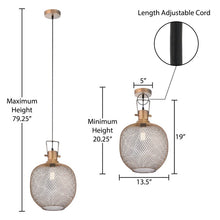 Load image into Gallery viewer, 13.5&quot; Gidley Handcrafted Brass Mesh Pendant Lamp - 17 Stories
