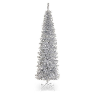 National Tree Company® 7-Foot Tinsel Christmas Tree in Silver