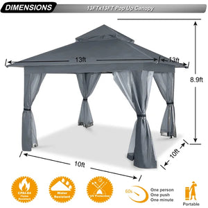 13 Ft. W x 13 Ft. D Steel Patio Gazebo