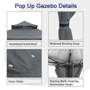 13 Ft. W x 13 Ft. D Steel Patio Gazebo
