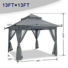 Load image into Gallery viewer, 13 Ft. W x 13 Ft. D Steel Patio Gazebo
