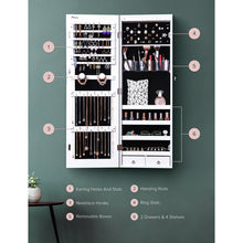 Load image into Gallery viewer, 14.56&#39;&#39; Wide Wall Mounted Jewelry Armoire with Mirror
