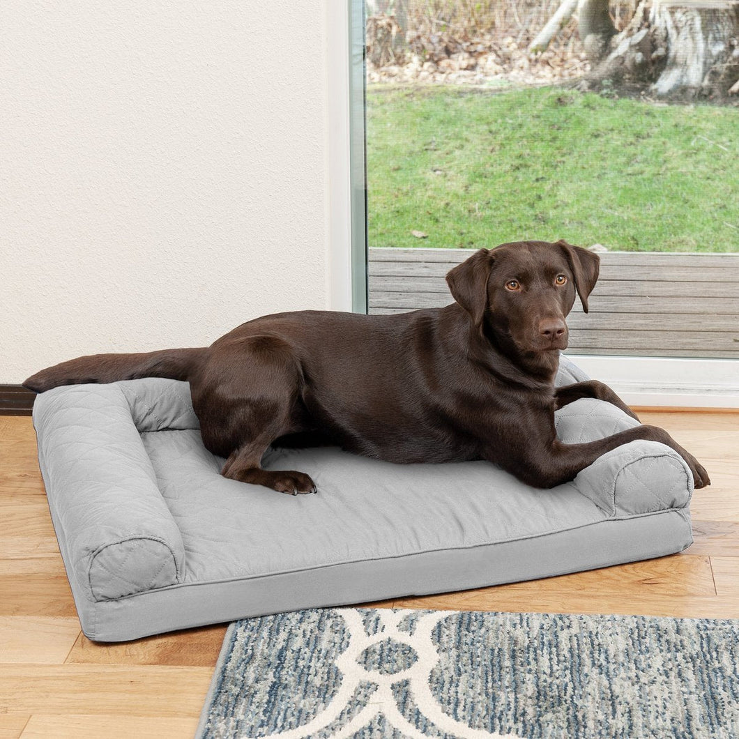 Quilted Orthopedic Sofa Cat & Dog Bed w/ Removable Cover Salvage & Co