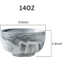 Load image into Gallery viewer, 14 Ounce Gray Marble Porcelain Bowls Ice Cream/Dessert/Cereal Bowls, Microwave Safe,Set Of 6 (Set of 6) EC1428
