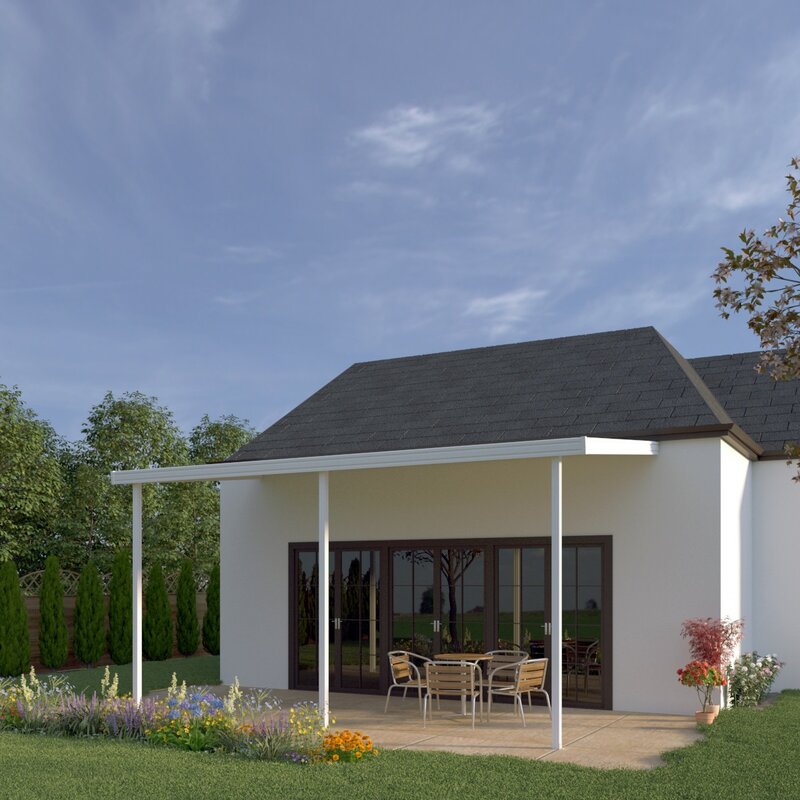 14 ft. W x 14 ft. D Metal  Standard Patio Awning 2458CDR (4 BOXES)