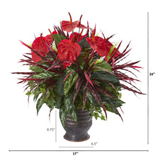 Load image into Gallery viewer, 15.25&quot; Artificial Mixed Plant in Planter 1231AH
