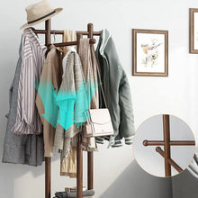 Load image into Gallery viewer, 15.4&#39;&#39; Wide Solid Wood 6 - Hook Freestanding Coat Rack with Storage
