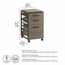 Load image into Gallery viewer, Restored Gray 15.75&#39;&#39; Wide 3 -Drawer Mobile Vertical Filing Cabinet
