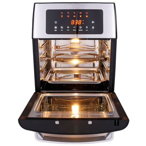 1500w Air Fryer Oven, 10-in-1 Air Fryer Toaster Oven Oilless Cooker With Digital Lcd Touch Screen 16qt Large Countertop Oven W/rotisserie Dehydrator, Dishwasher-safe (Part number: US01+AMB005493_US)