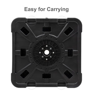 150 Lbs Patio Cantilever Umbrella Base Sand/water Filled Square Umbrella Stand With 3d Surface, Stylish And Modern Outdoor Offset Umbrella Stand, Black 5828RR