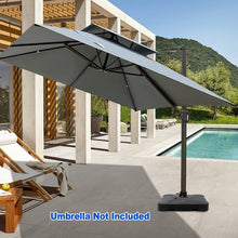 Load image into Gallery viewer, 150 Lbs Patio Cantilever Umbrella Base Sand/water Filled Square Umbrella Stand With 3d Surface, Stylish And Modern Outdoor Offset Umbrella Stand, Black 5828RR
