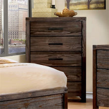 Load image into Gallery viewer, Furniture of America Krentin Rustic Wood 5-Drawer Chest in Wire-Brushed Brown
