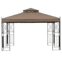 Load image into Gallery viewer, Sunjoy Khaki Metal Rectangle Semi-Permanent Gazebo 2291CDR
