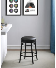 Load image into Gallery viewer, Counter Height Stool Finished in Pepper with Tobacco Bonded Leather Cushion #9413
