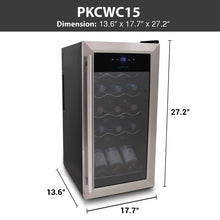 Load image into Gallery viewer, 15 Bottle Single Zone Freestanding Wine Refrigerator SB1822
