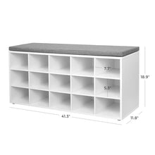 Load image into Gallery viewer, 15 Pair Shoe Storage Bench
