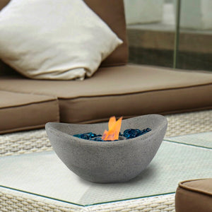15" Bio Ethanol Portable Tabletop Concrete Bowl Fireplace