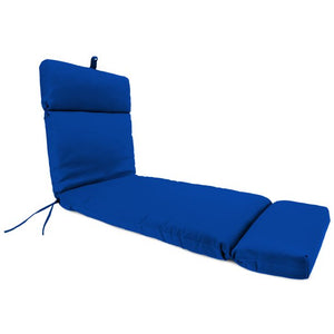 Sunbrella 22" x 72" Blue Solid Print Rectangle Chaise Lounge Outdoor Seating Cushion - SET OF 2