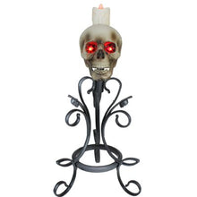 Load image into Gallery viewer, 16.25&quot; Gothic Flameless Skull Halloween Candle Holder 648CDR
