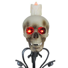 Load image into Gallery viewer, 16.25&quot; Gothic Flameless Skull Halloween Candle Holder 648CDR
