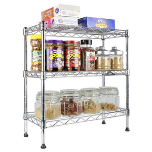 16.5" H x 17.5" W x 7.5" D 3-Shelf Wire Shelving with Liners 3950RR