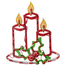 Load image into Gallery viewer, 16.5&quot; Lighted Candles With Holly And Berry Christmas Window Silhouette (Set of 2) B60 232
