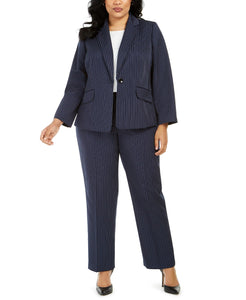 Women's Plus Size Pinstriped Pants Suit by Le Suit