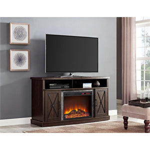 Ameriwood Home Barrow Creek Fireplace TV Stand in Espresso