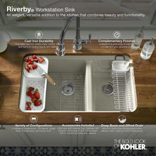 Load image into Gallery viewer, KOHLER Riverby Undermount 33-in x 22-in Sea Salt Single Bowl 5-Hole Workstation Kitchen Sink MRM1282
