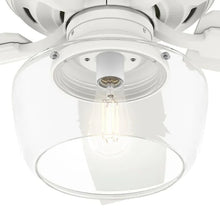 Load image into Gallery viewer, Hunter Bennett 44-in Matte White LED Indoor Flush Mount Ceiling Fan with Light and Remote (5-Blade) 2938AH
