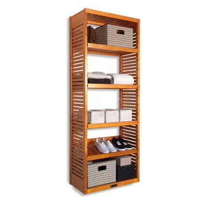 16" W Deep Solid Wood Deluxe Storage Tower Honey Maple #1585HW