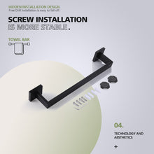 Load image into Gallery viewer, Black Wall Mounted Towel Bar
