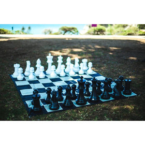 16" Giant Plastic Chess Set with Quick Fold Nylon Board
