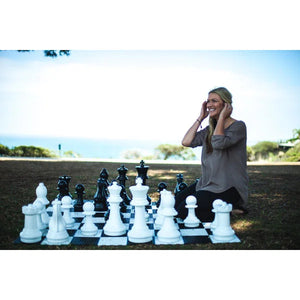 16" Giant Plastic Chess Set with Quick Fold Nylon Board