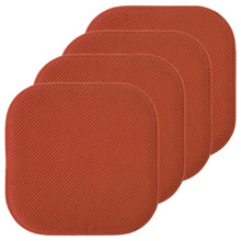Load image into Gallery viewer, 16-in. Square Non-slip Memory Foam Seat Cushions (2 OR 4) - 16 X 16 - Set of 4 - Rust
