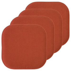 16-in. Square Non-slip Memory Foam Seat Cushions (2 OR 4) - 16 X 16 - Set of 4 - Rust